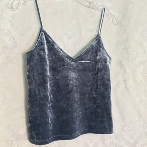 NWT H&M Blue Crushed Velvet Camisole Crop Top